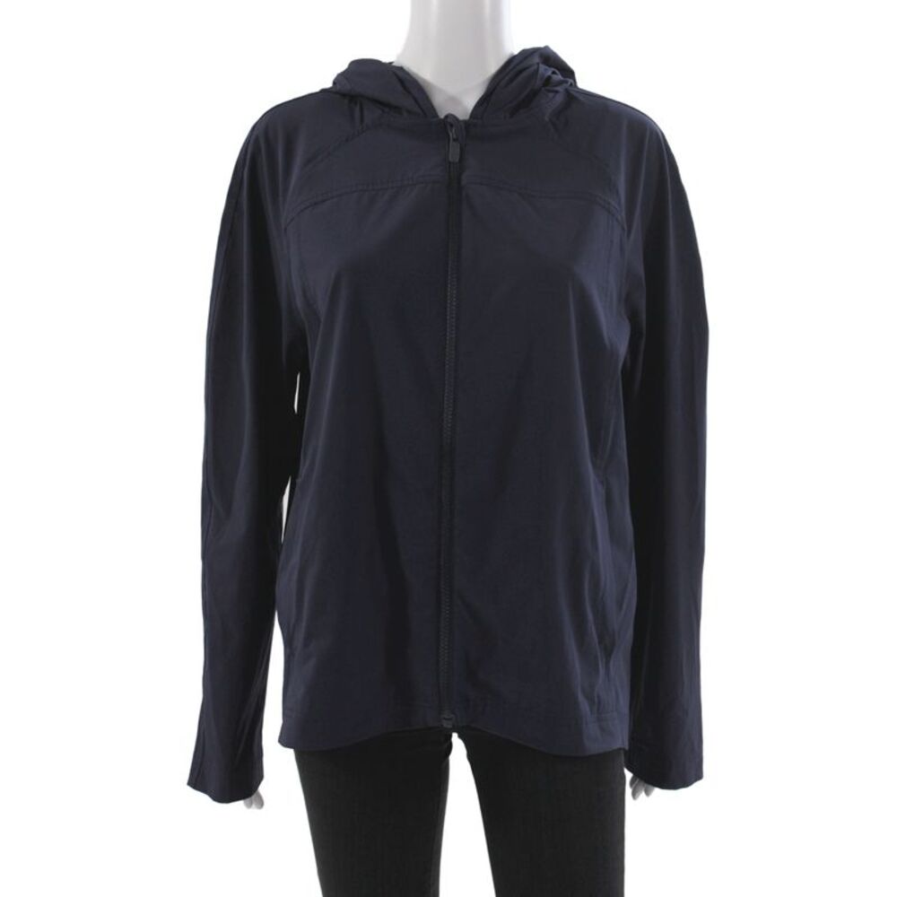 Lululemon Womens Windbreaker Blue Zip Long Sleeve Polyester Athleisure Size 10